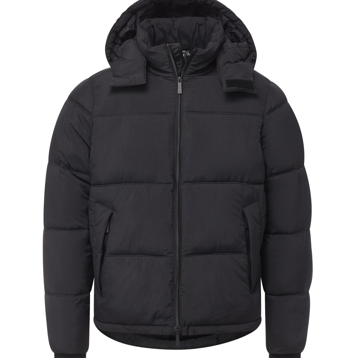 HOODED PUFFER JACKET - Black